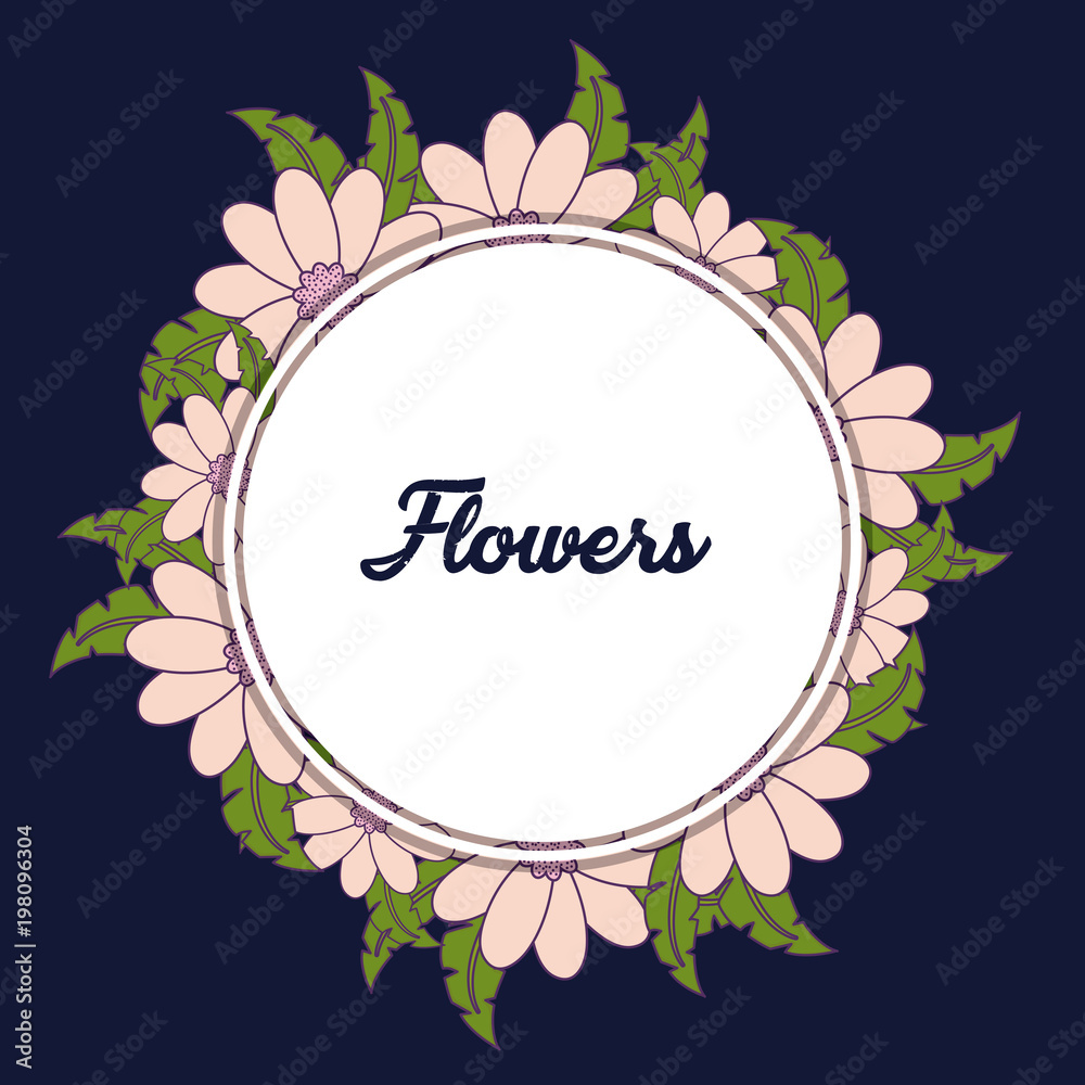 decorative frame with flowers