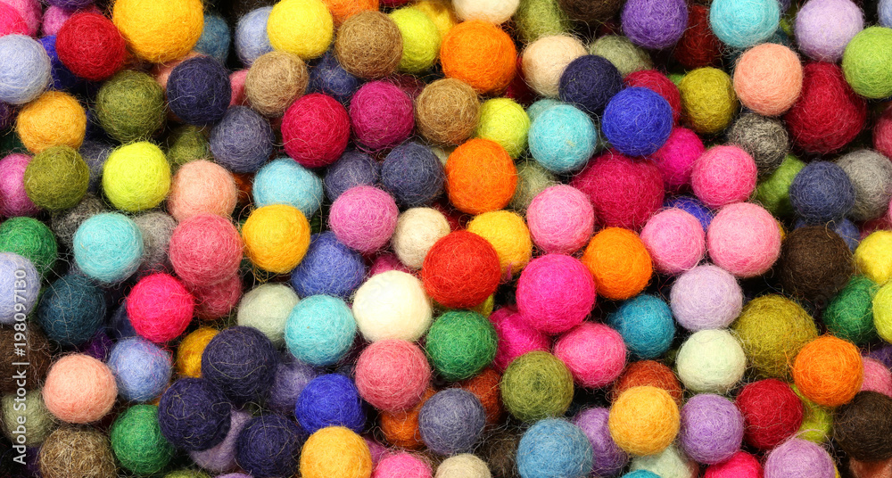 background of many little balls made with wool background of many little balls made with wool