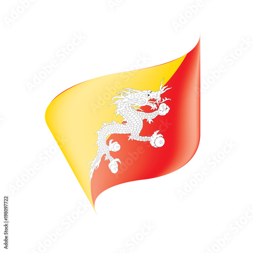 Bhutan flag, vector illustration