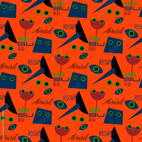 Absurd concept seamless pattern. Original design for print or digital media. photo