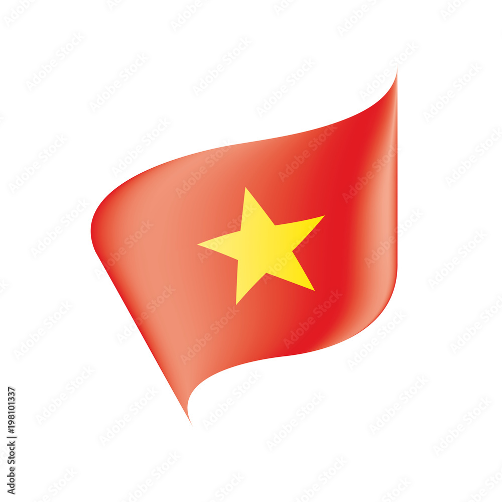 Obraz premium Vietnam flag, vector illustration