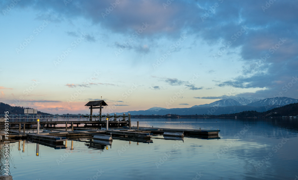 Blue hour at Lake Woerthersee