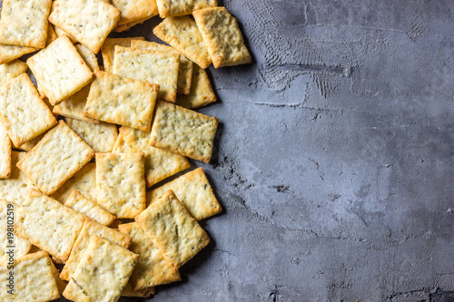 Obraz na plátně Crispbread crisp bread closeup top view