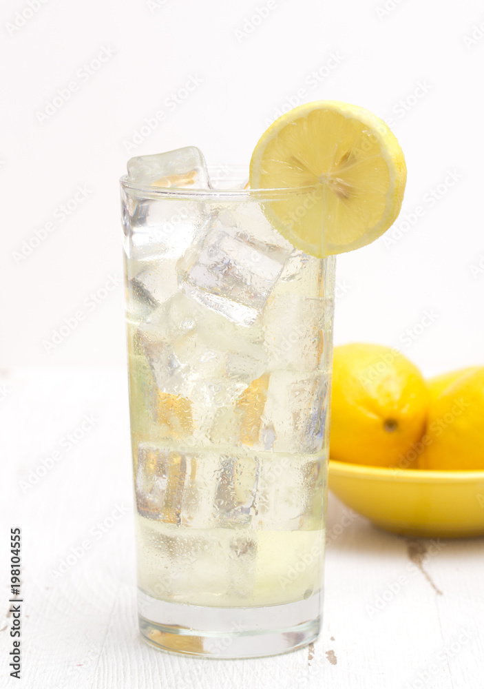 Fresh Squeezed Lemonade on a White Distressed Table Fresh Squeezed Lemonade on a White Distressed Table