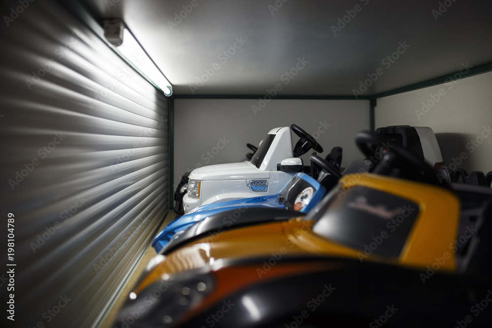 Naklejka premium Garage with children's cars