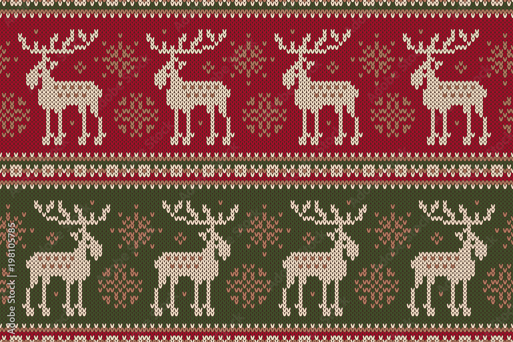 Winter Holiday Sweater with Elks and 