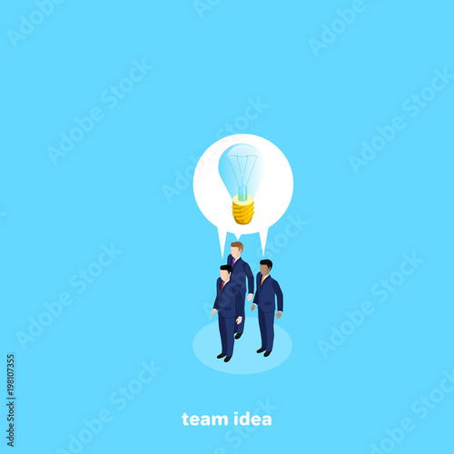 business people work in a team to create a business idea, an isometric image