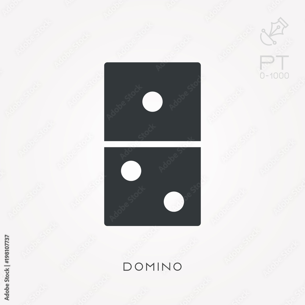 Silhouette icon domino Silhouette icon domino