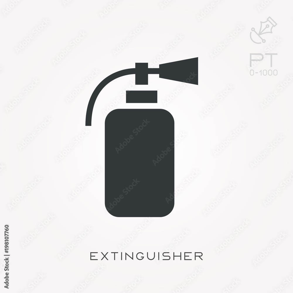 Silhouette icon extinguisher Silhouette icon extinguisher