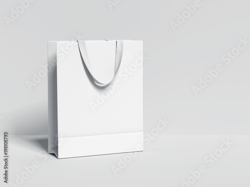 White blank shopping bag. 3d rendering