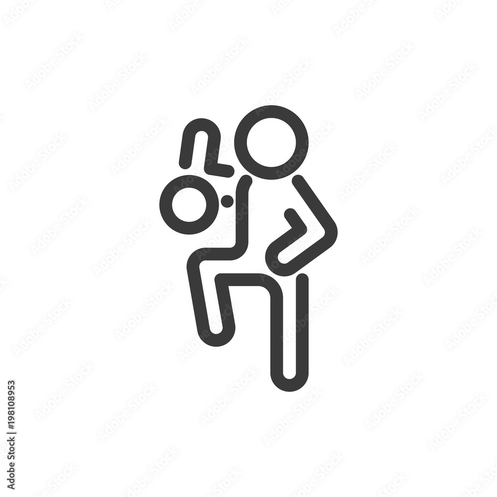 Icon line soccer player playing with ball Icon line soccer player playing with ball