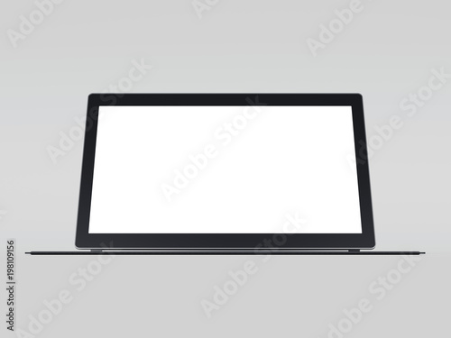 Modern black tablet. 3d rendering