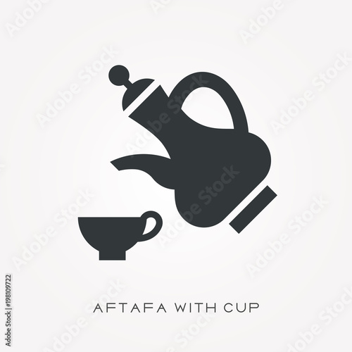 Silhouette icon aftafa with cup
