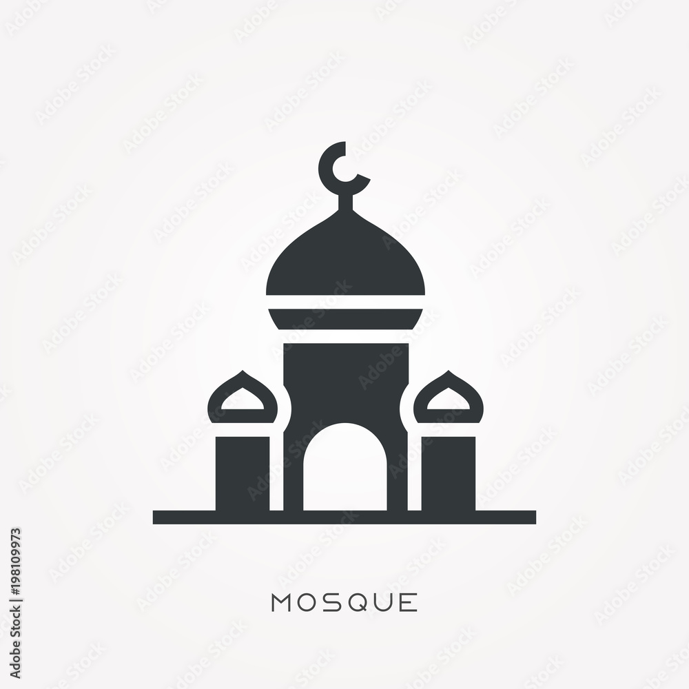 Silhouette icon mosque