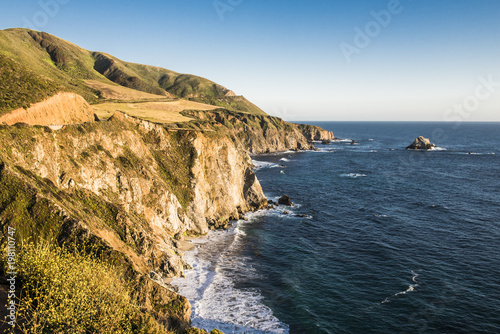 Waves crashing on the shore of Big Sur, California