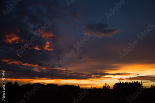 Sunrise landscape organic farm gorgeous orange yellow dark