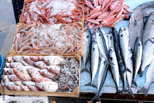 Fish market, mixed exposure of fish 