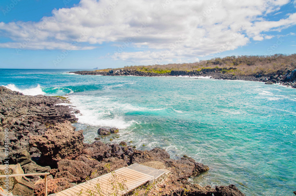 Fototapeta premium Galapagos Islands. Landscape of the Galapagos Islands. Cliffs stretching into the ocean