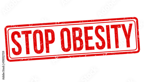 Stop obesity grunge rubber stamp