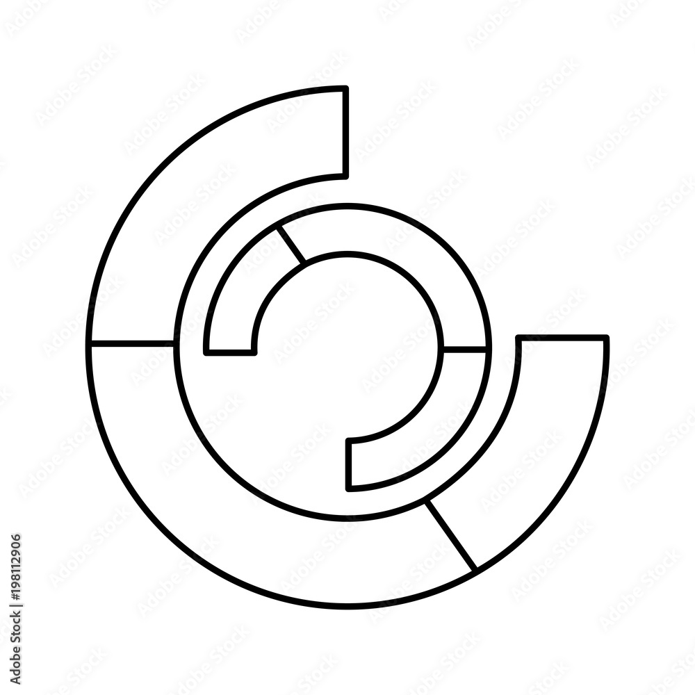 statistic round shape diagram icon vector illustration outline design