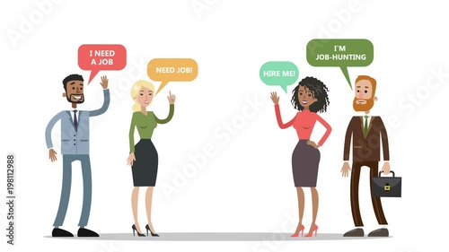 Recruitment concept animation. Picking up the best candidate.