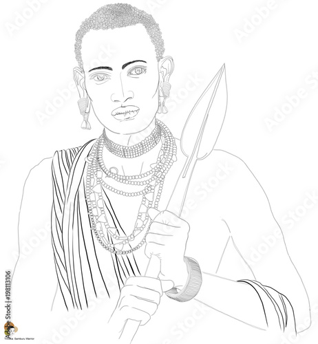 Samburu warrior holding spear