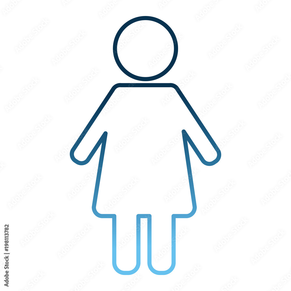 pictogram female woman person icon vector illustration  gradient blue color