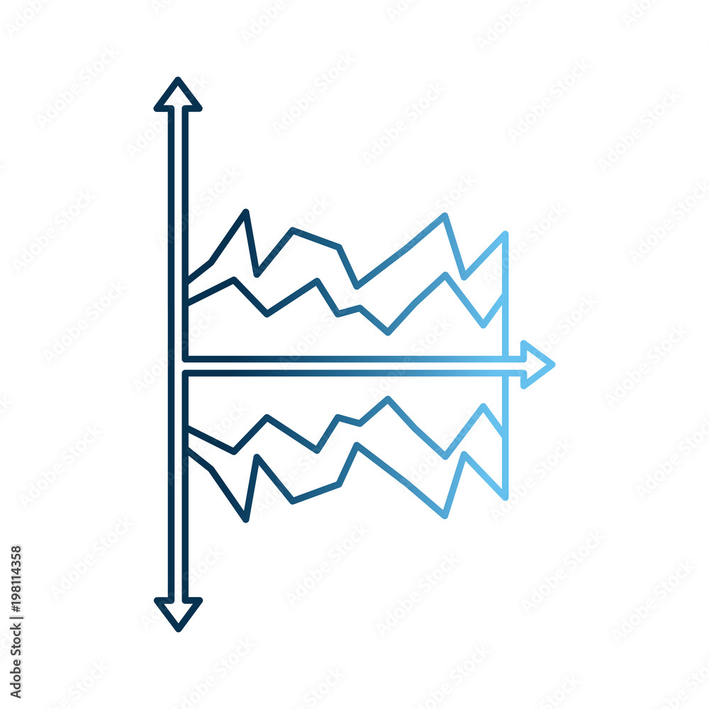Obraz premium linear graph statistic abstract design vector illustration gradient blue color