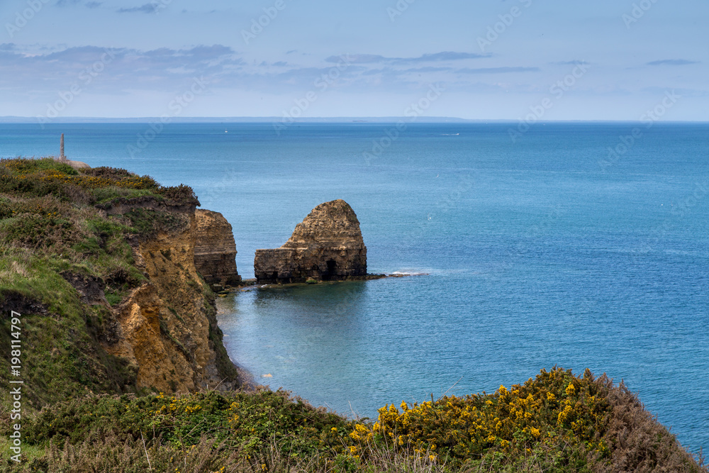 Overlooking the English Channel from Point Du Hoc, Normandy, France on a Bright Sunny Day in Spring