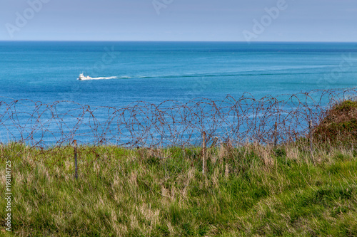 Razor Wire Lining the Beach at Pointe Du Hoc  France