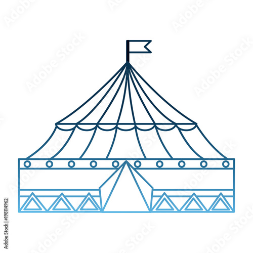 carnival circus tent flag striped image vector illustration gradient blue color