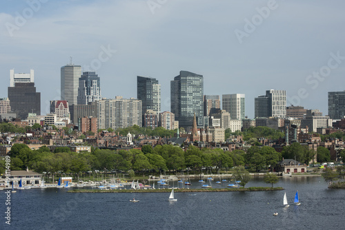 Boston cityscape as seen from Cambridge over Charles river