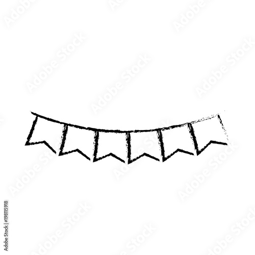 pennant hanging decoration festive image vector illustration sketch design