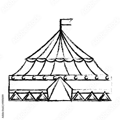 carnival circus tent flag striped image vector illustration sketch design