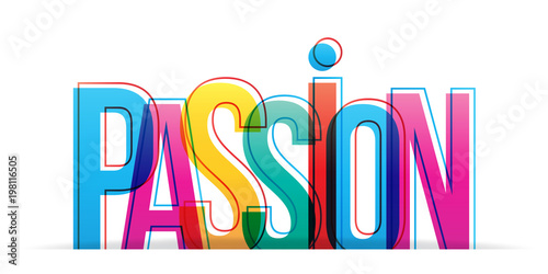 Passion colorful word. Vector illustration.