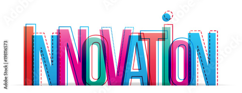 Innovation colorful word. Vector illustration.
