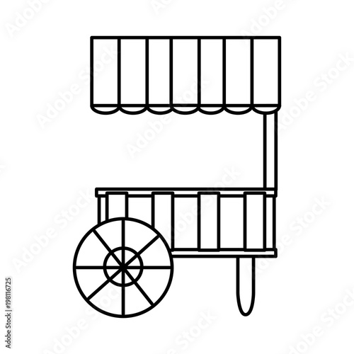 empty cart food carnival circus icon vector illustration outline design