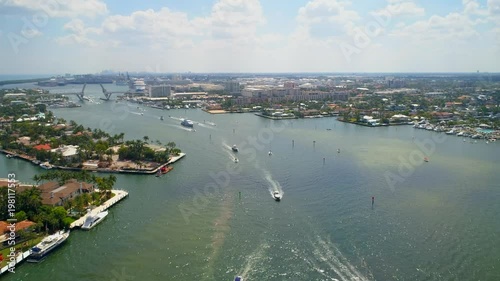 Aerial video Stranahan River Fort Lauderdale FL yachts port everglades 4k 60p photo