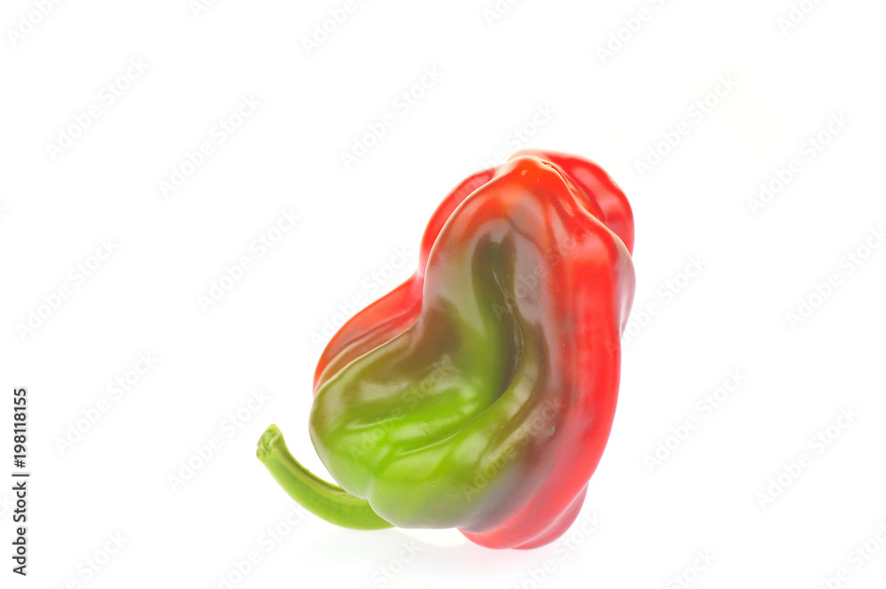 Isolated in the white background of green pepper Isolated in the white background of green pepper