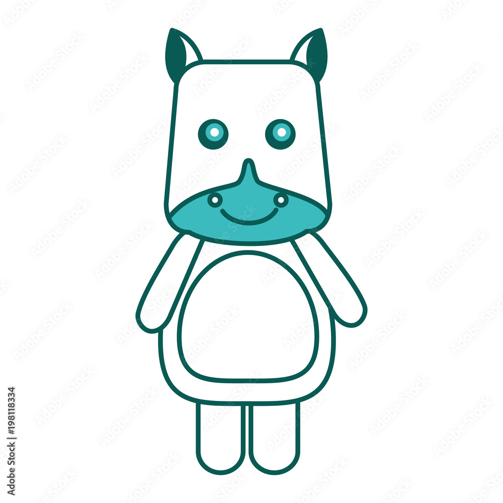 cute hippo toy animal image vector illustration green image