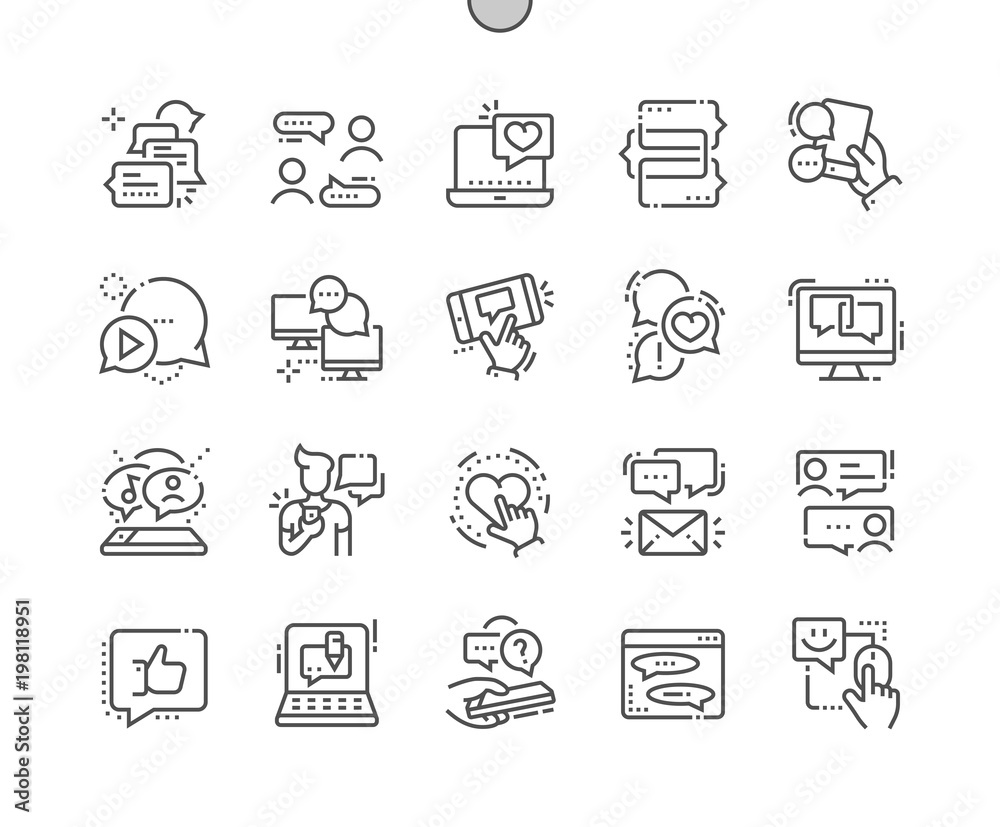 Chat Well-crafted Pixel Perfect Vector Thin Line Icons 30 2x Grid for Web Graphics and Apps. Simple Minimal Pictogram