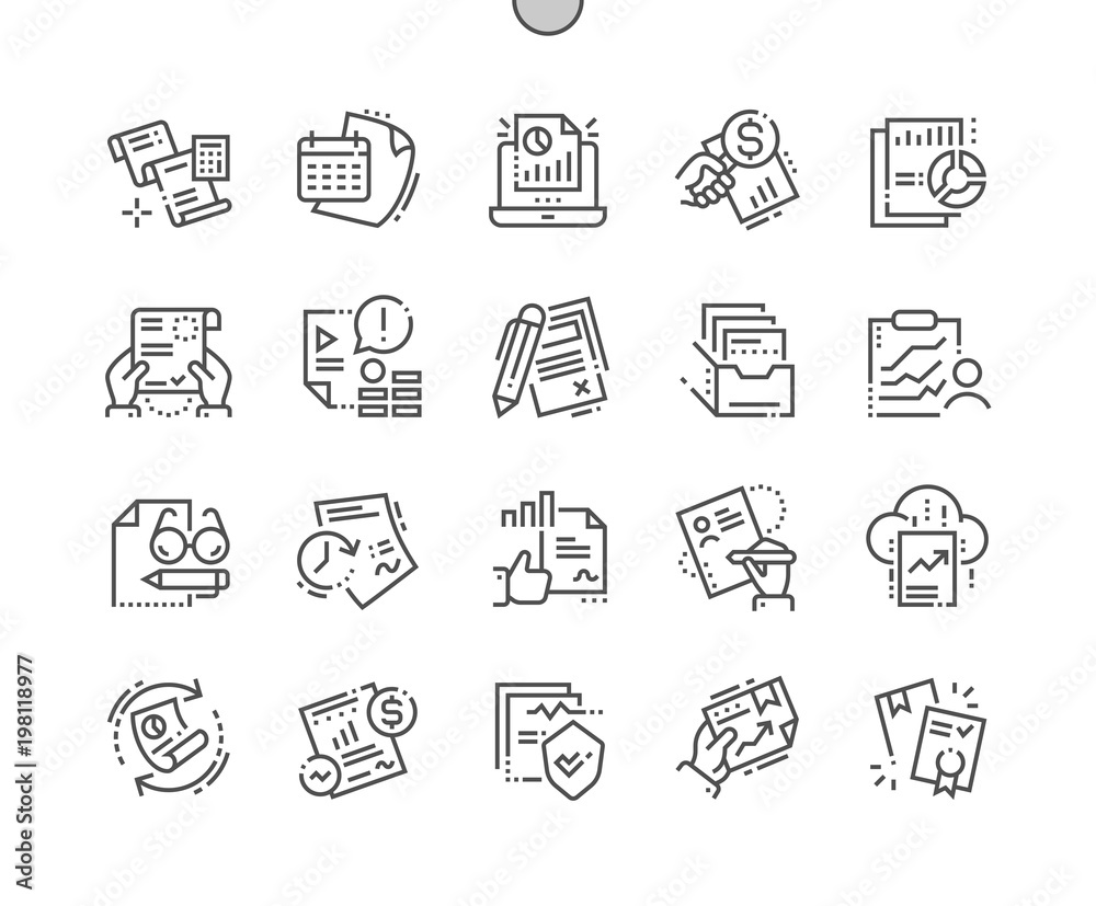 Report Well-crafted Pixel Perfect Vector Thin Line Icons 30 2x Grid for Web Graphics and Apps. Simple Minimal Pictogram Report Well-crafted Pixel Perfect Vector Thin Line Icons 30 2x Grid for Web Graphics and Apps. Simple Minimal Pictogram