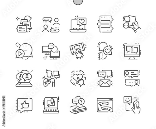 Chat Well-crafted Pixel Perfect Vector Thin Line Icons 30 2x Grid for Web Graphics and Apps. Simple Minimal Pictogram