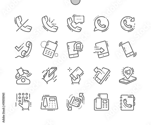Phones Well-crafted Pixel Perfect Vector Thin Line Icons 30 2x Grid for Web Graphics and Apps. Simple Minimal Pictogram