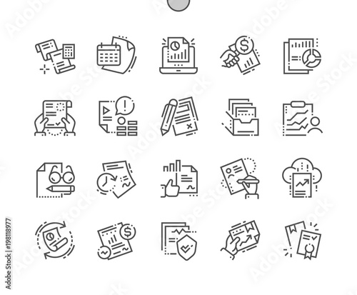 Report Well-crafted Pixel Perfect Vector Thin Line Icons 30 2x Grid for Web Graphics and Apps. Simple Minimal Pictogram