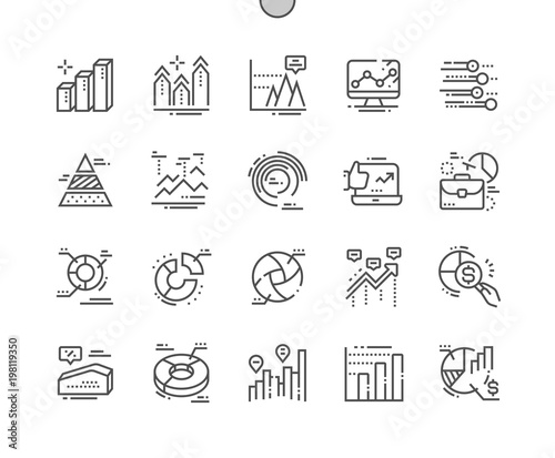 Charts Well-crafted Pixel Perfect Vector Thin Line Icons 30 2x Grid for Web Graphics and Apps. Simple Minimal Pictogram