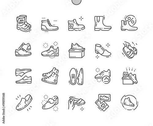 Men's footwear Well-crafted Pixel Perfect Vector Thin Line Icons 30 2x Grid for Web Graphics and Apps. Simple Minimal Pictogram
