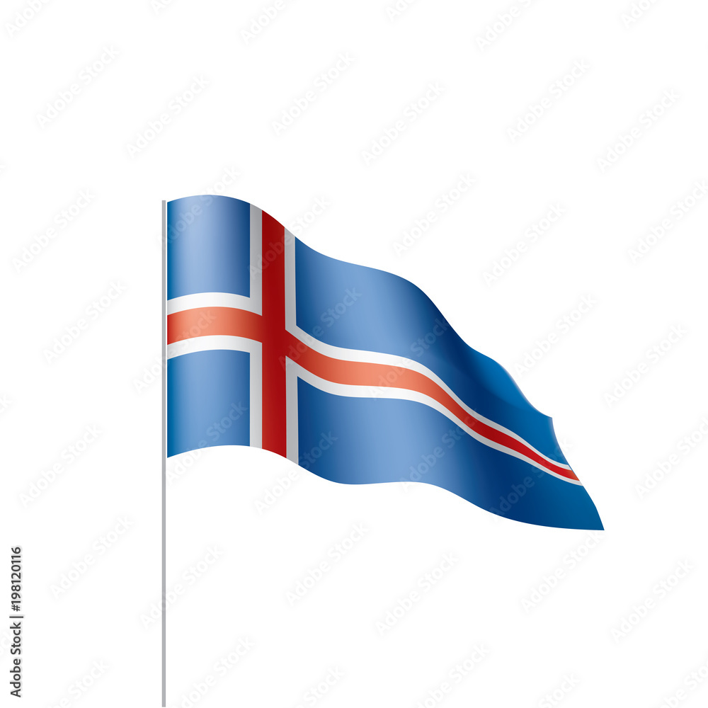 Iceland flag, vector illustration