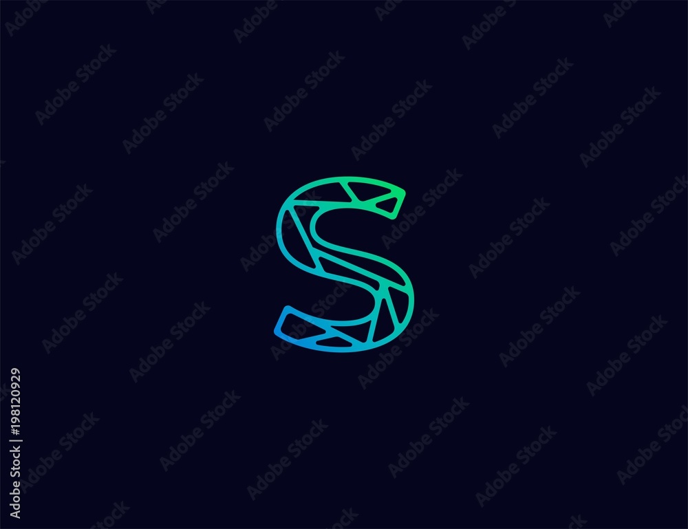 Abstract line art logo. letter S tech logo template Stock Vector ...