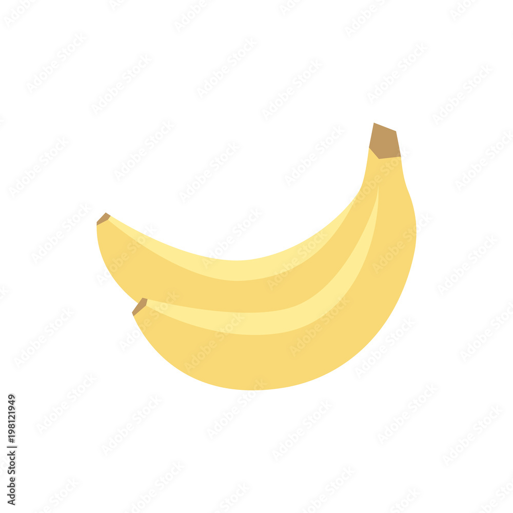 Banana icon, simple design, Banana icon clip art. Clipart cartoon fruit icon.